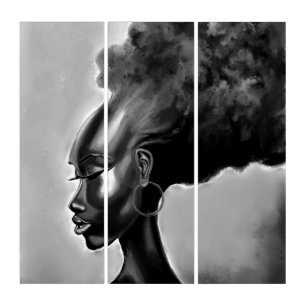 Pretty African Woman Triptych