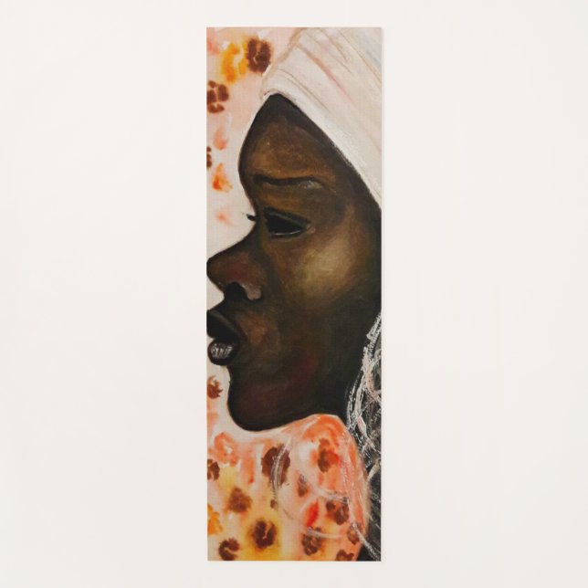 Pretty African Woman Yoga Mat (Front)