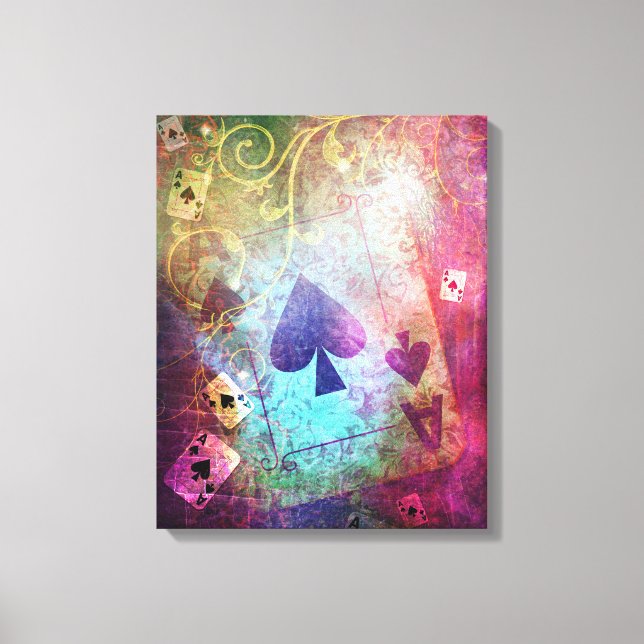 Pretty Alice in Wonderland Inspired Ace of Spades Canvas Print (Front)