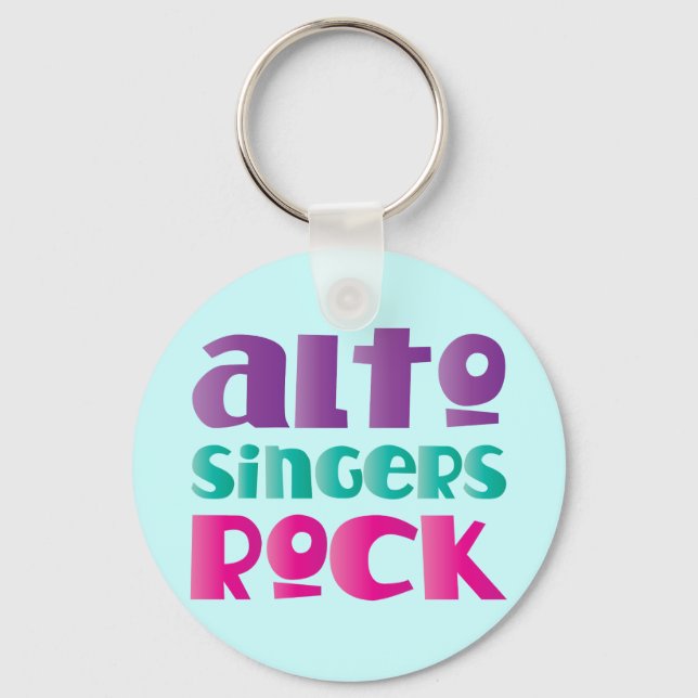 Pretty Alto Singers Rock Gift Keychain (Front)