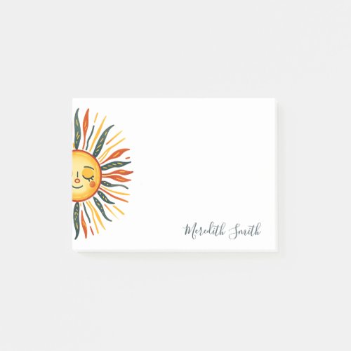 Pretty And Colorful Shining Sun Personalized Post_it Notes
