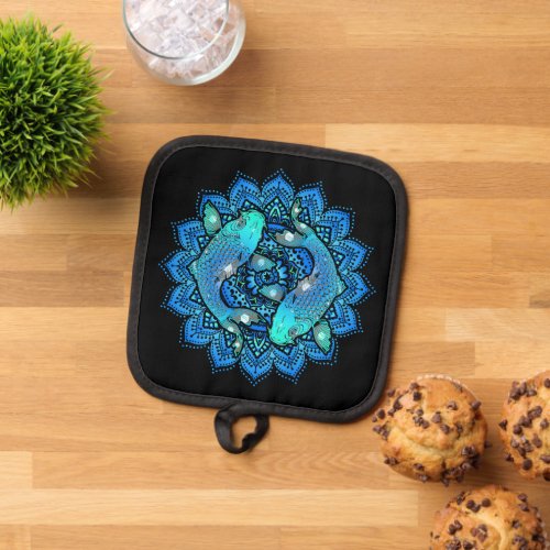 Pretty And Colorfully Mandala  Kaleidoscope KOI 1 Pot Holder