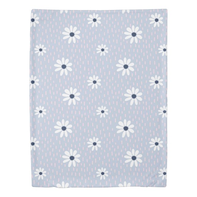 Pretty and cute floral pattern in blue for her duvet cover (Front)
