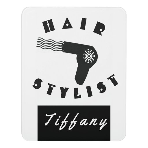 Pretty and Cute Professional Hair Stylist Salon Door Sign | Zazzle