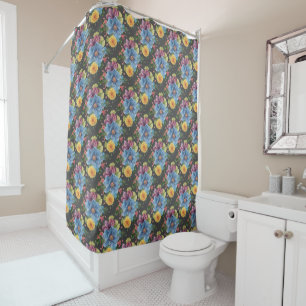 Pretty And  Dark Floral  Medium  Shower Curtain