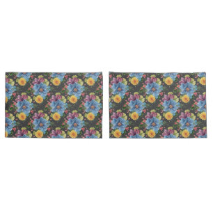 Pretty And Dark Floral Pillow Case