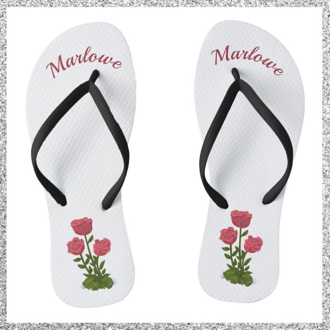 Pretty and Elegant Roses Flip Flops (Creator Uploaded)
