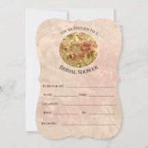 Pretty and Peachy Floral Bridal Shower Invitation