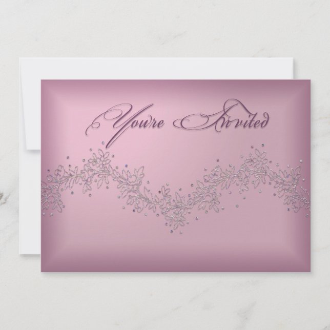 PRETTY AND PINK - FEMININE INVITATION FOR PARTIES (Front)