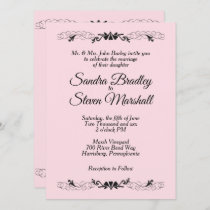 Pretty and Simple pink wedding Invitation