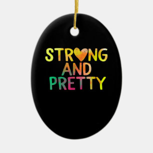 Pretty And Strong Woman Gym Workout Fitness Ceramic Ornament