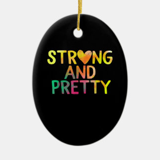 Pretty And Strong Woman Gym Workout Fitness Ceramic Ornament