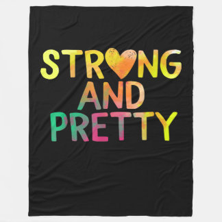 Pretty And Strong Woman Gym Workout Fitness Fleece Blanket
