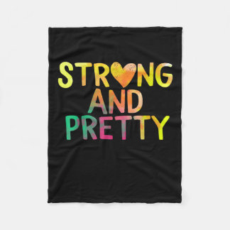 Pretty And Strong Woman Gym Workout Fitness Fleece Blanket