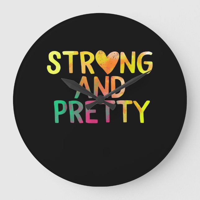 Pretty And Strong Woman Gym Workout Fitness Large Clock (Front)