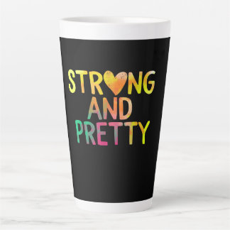 Pretty And Strong Woman Gym Workout Fitness Latte Mug