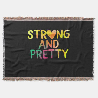 Pretty And Strong Woman Gym Workout Fitness Throw Blanket