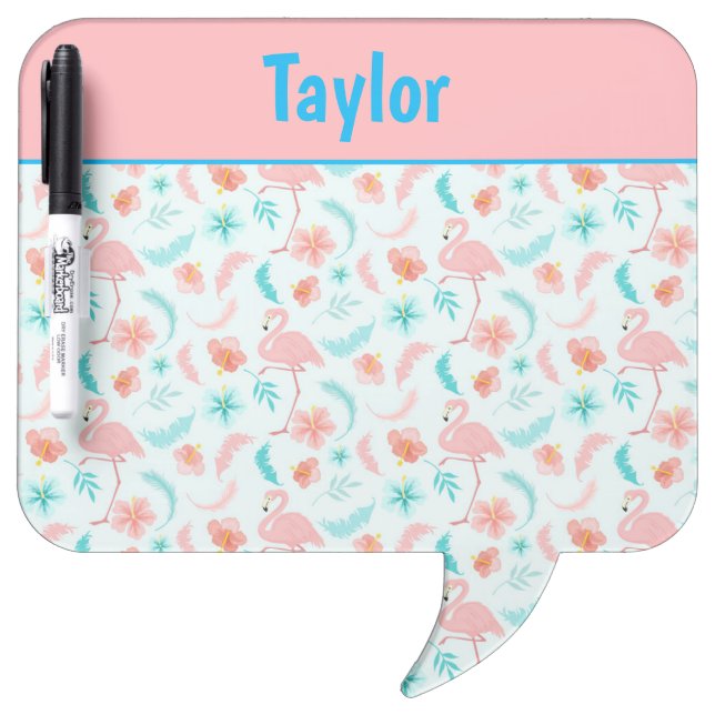 Pretty and Tropical Flamingos Dry Erase Board (Front)