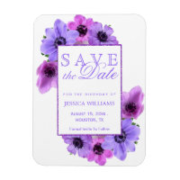 Pretty Anemones Floral Birthday Save The Date