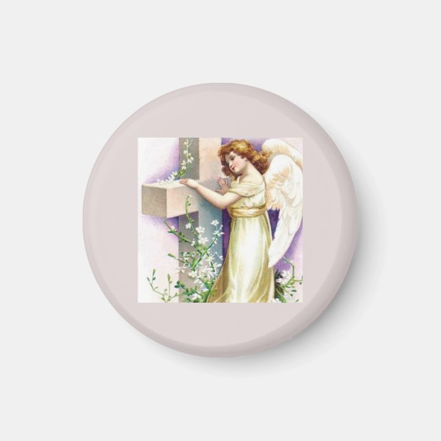 Pretty Angel And Cross Magnet (Front)