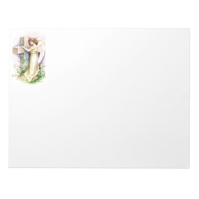 Pretty Angel And Cross Notepad (Front)