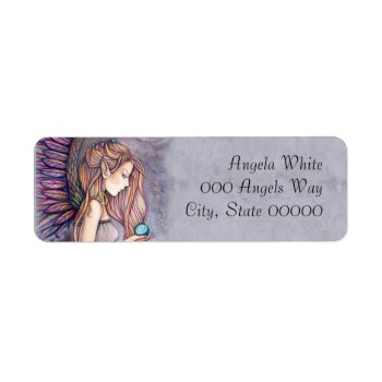 Pretty Angel Return Adress Lables Label by robmolily at Zazzle