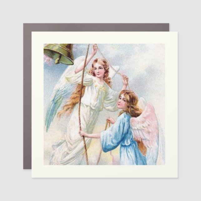 Pretty Angels With Bell Car Magnet (Front)