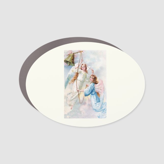 Pretty Angels With Bell Car Magnet (Front)