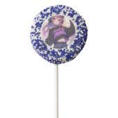 Pretty Anime Girl Birthday Chocolate Covered Oreo Pop (Zoomed)