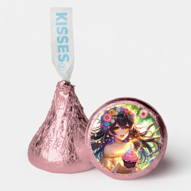 Pretty Anime Girl Birthday  Hershey®'s Kisses® (Front)