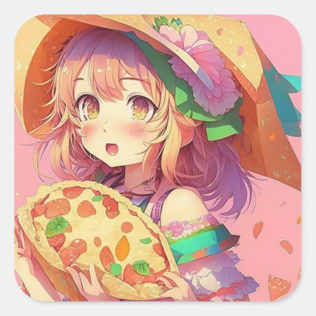 Kawaii Japanese anime Pizza lover' Baby Bib | Spreadshirt