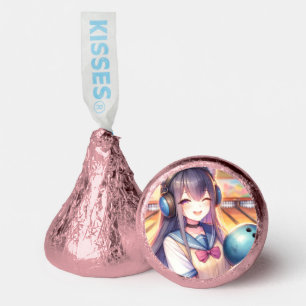 Pretty Anime Girl in Bowling Birthday Party Hershey®'s Kisses®