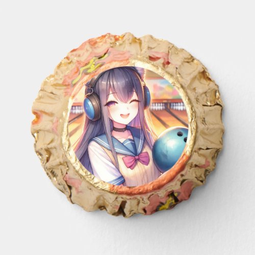 Pretty Anime Girl in Bowling Birthday Party Reeses Peanut Butter Cups