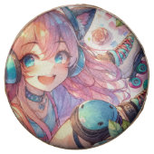 Pretty Anime Girl in Roller skates Birthday Party Chocolate Covered Oreo (Front)