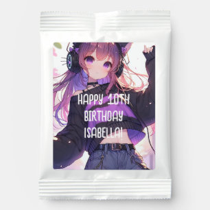 Pretty Anime Girl Personalized Birthday Lemonade Drink Mix