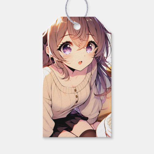Pretty Anime Girl To and From Gift Tags