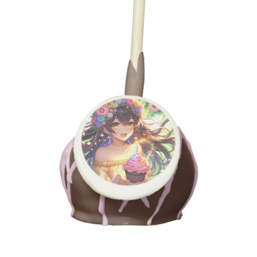 Pretty Anime Girls Birthday Cupcake Cake Pops