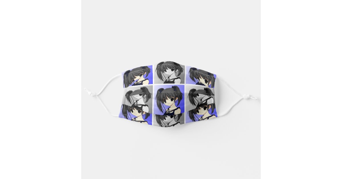 Pretty Anime Manga Girl Cloth Face Mask Zazzle Com
