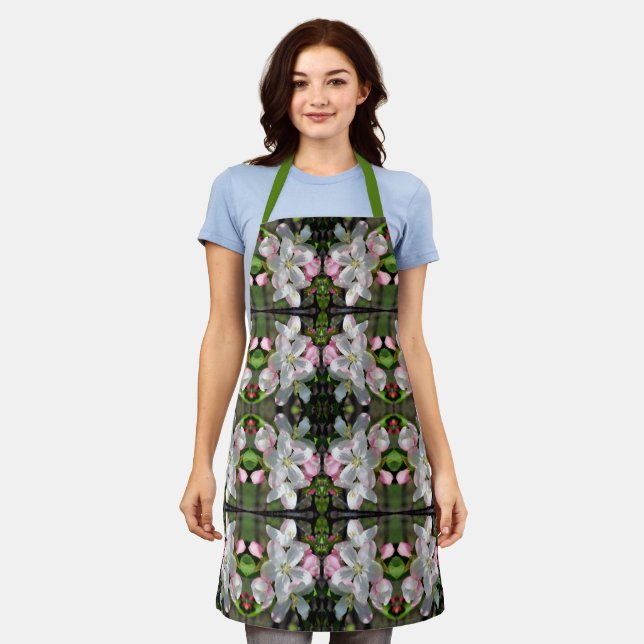 Pretty Apple Spring Flower Blossoms Pattern  Apron (Worn)