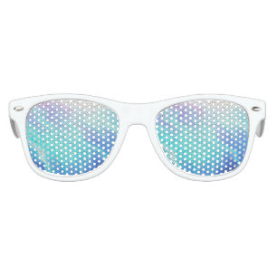Pretty Aqua Blue Purple Pastel Mosaic Tiles Kids Sunglasses