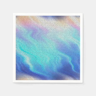 Pretty Aqua Blue Purple Pastel Mosaic Tiles Paper Napkins