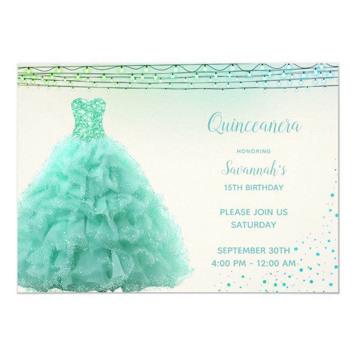 aqua green gown