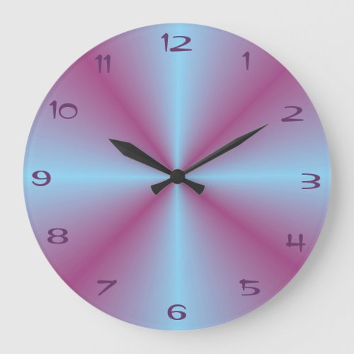 Pretty Aqua Pink Illuminated  Patterned Clock