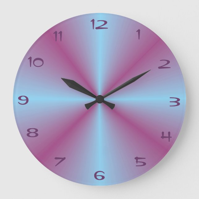 Pretty Aqua Pink Illuminated > Patterned Clock (Front)