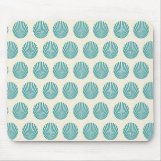 Pretty Aqua Teal Blue Shell Beach Pattern Gifts Mouse Pad