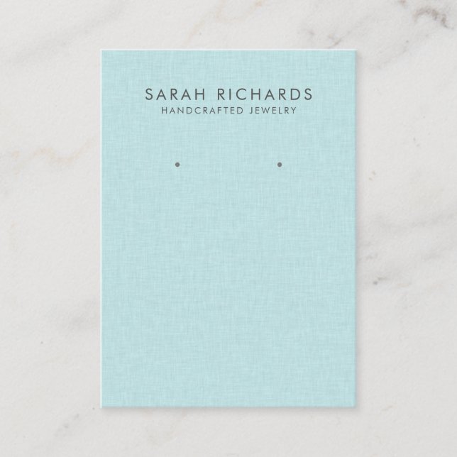 Pretty Aqua Turquoise Blue Jewelry Earring Display Business Card (Front)