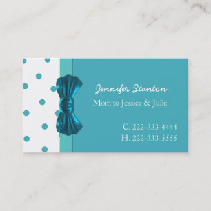Pretty Aquamarine Mommy Play Date Card
