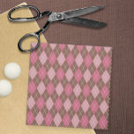 Pretty Argyle Knit Style Pink / Brown Diamonds Fabric