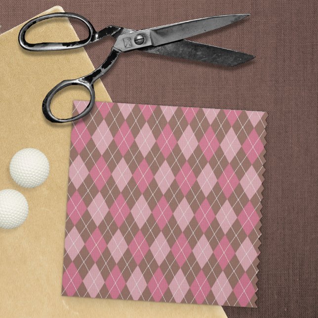 Pretty Argyle Knit Style Pink / Brown Diamonds Fabric (Creator Uploaded)