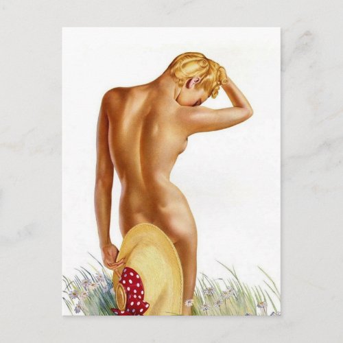 Pretty Art Deco pin up girl  Postcard